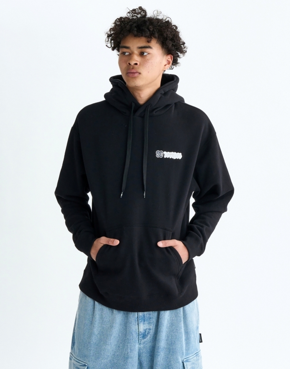 DC 헤비 저지 와이드핏 후디 (DF31HD015BLK)
