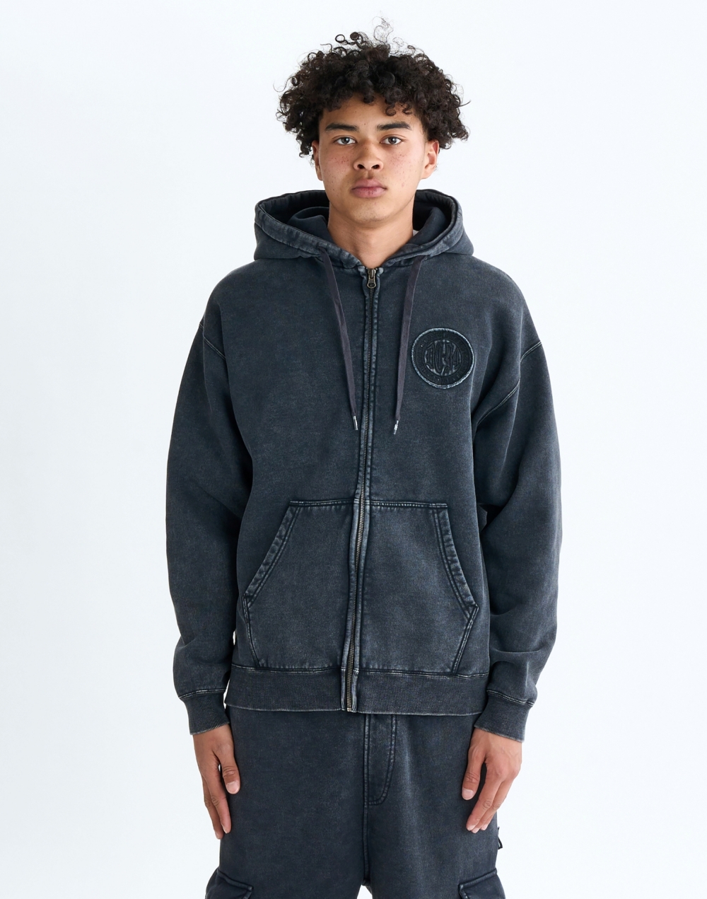 DC 헤비 와이드핏 풀집 후디 (DF31HZ013BKS)