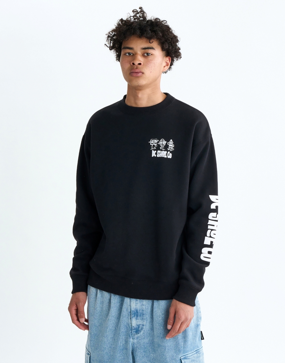 DC 와이드 핏 긴팔 티셔츠 (DF31LT018BLK)