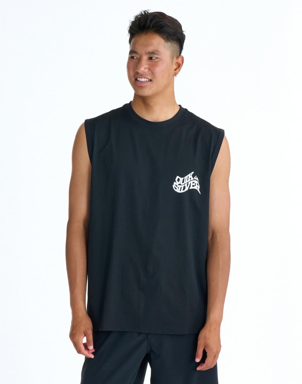 퀵실버 BEND LOGO 래쉬 머슬 나시티 (QG21RE801BLK)