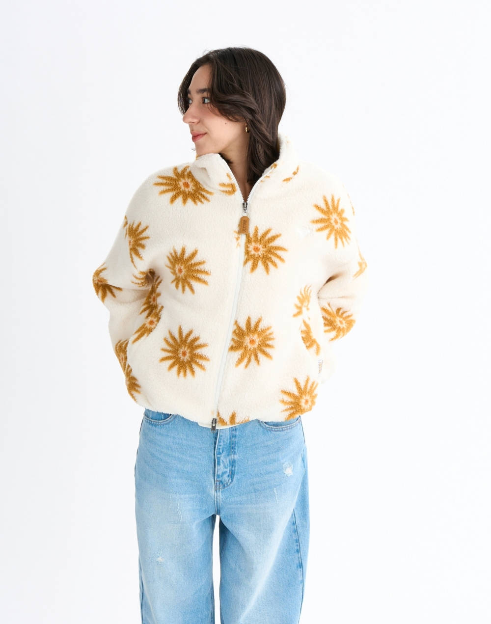 록시 ALL DAY 보아 플리스 자켓 (RF31JK072NAT)