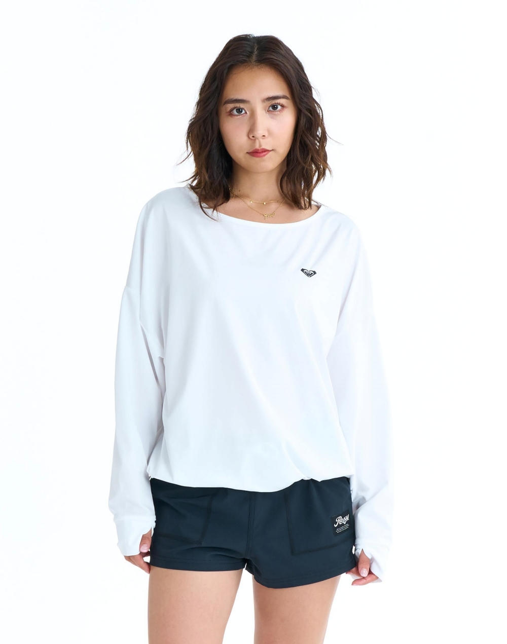 록시 LUMINA 라운드넥 래쉬가드 풀오버 (RG11RS811WHT)