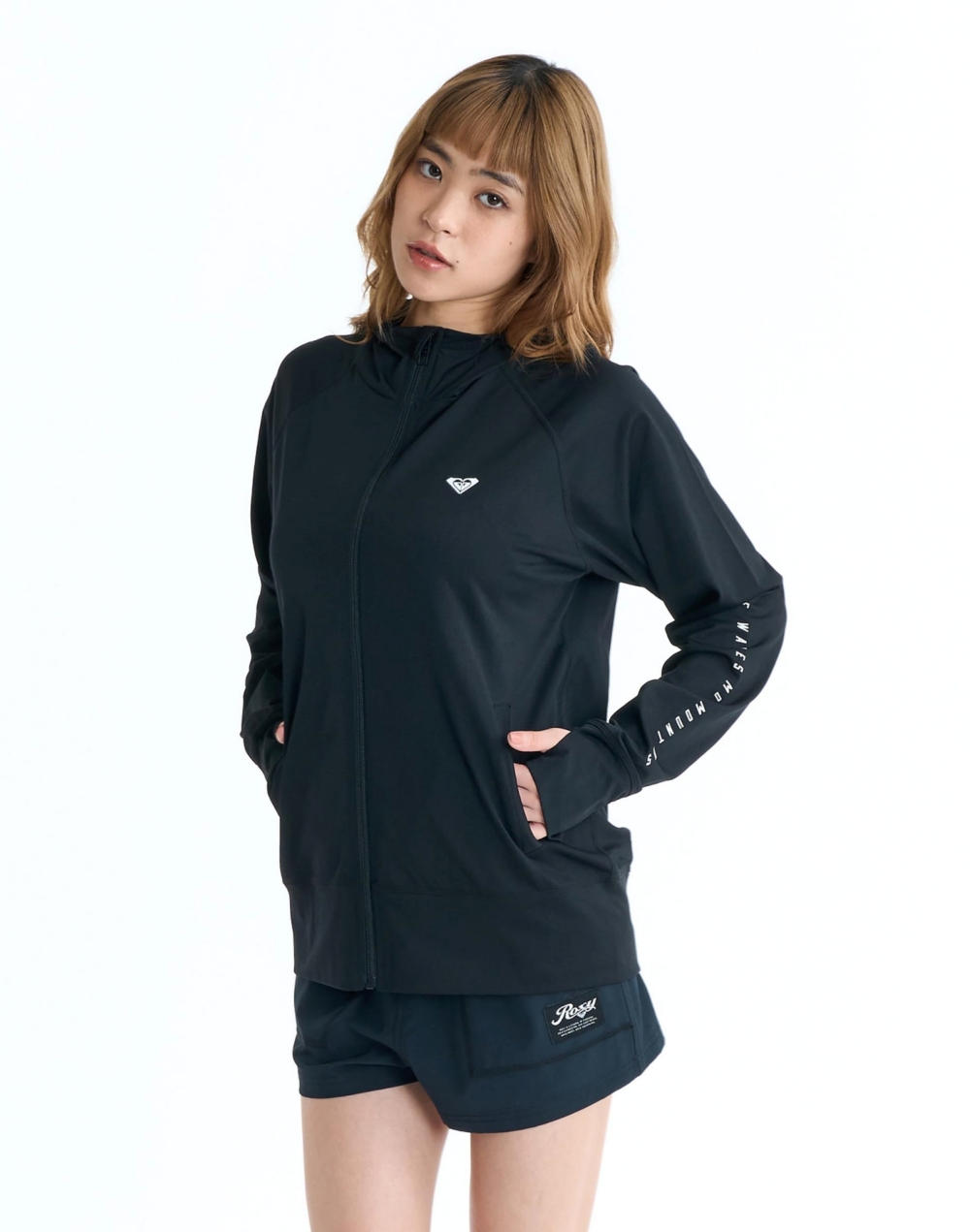 록시 HISTORICAL LOGO 후드 래쉬가드 (RG11RZ802BLK)