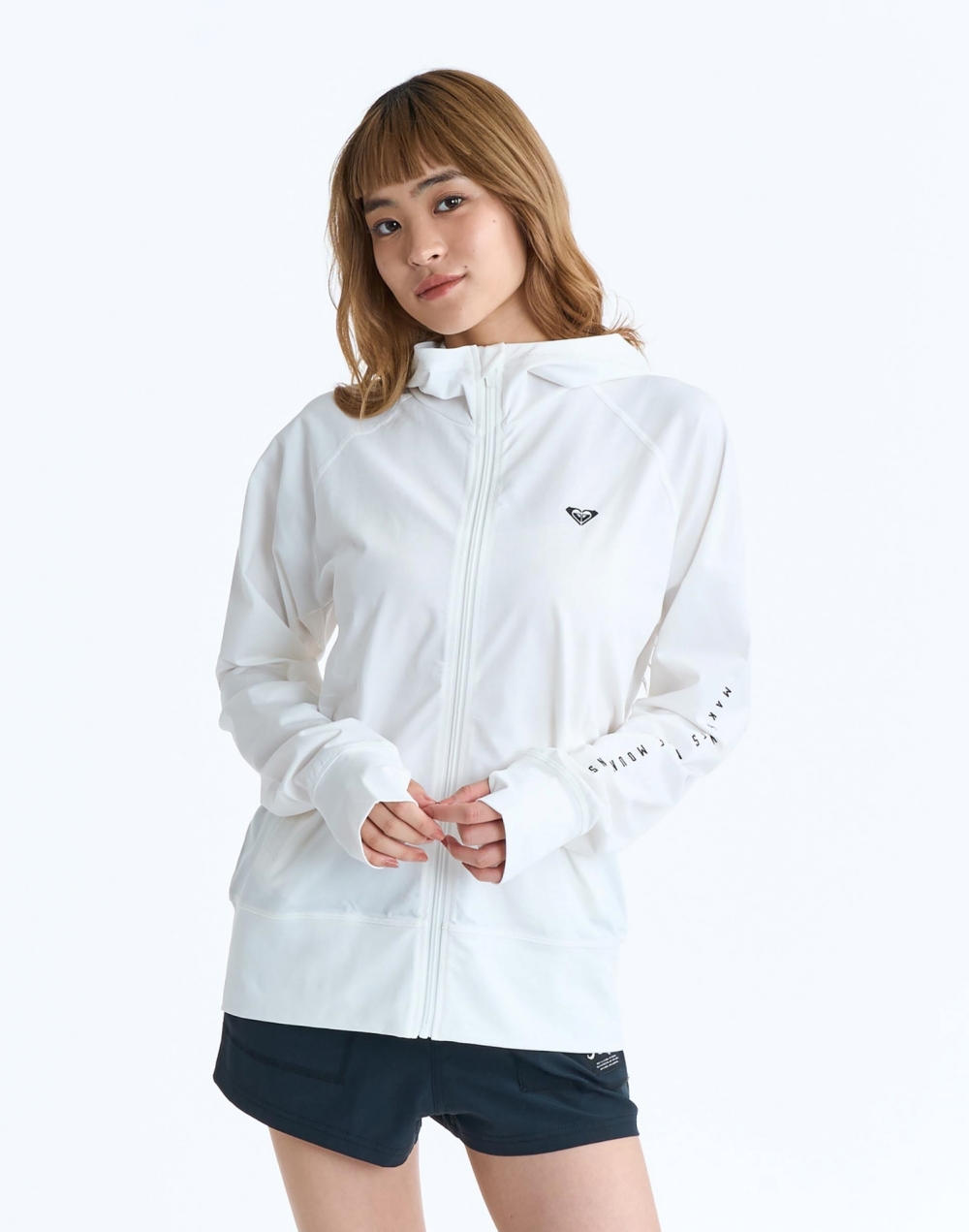 록시 HISTORICAL LOGO 후드 래쉬가드 (RG11RZ802WHT)