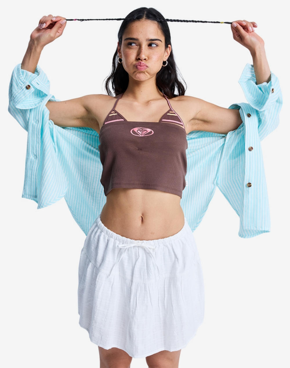 록시 DREAMY CLOUDS 티어드 미니 스커트 (RG11SK038WZA)