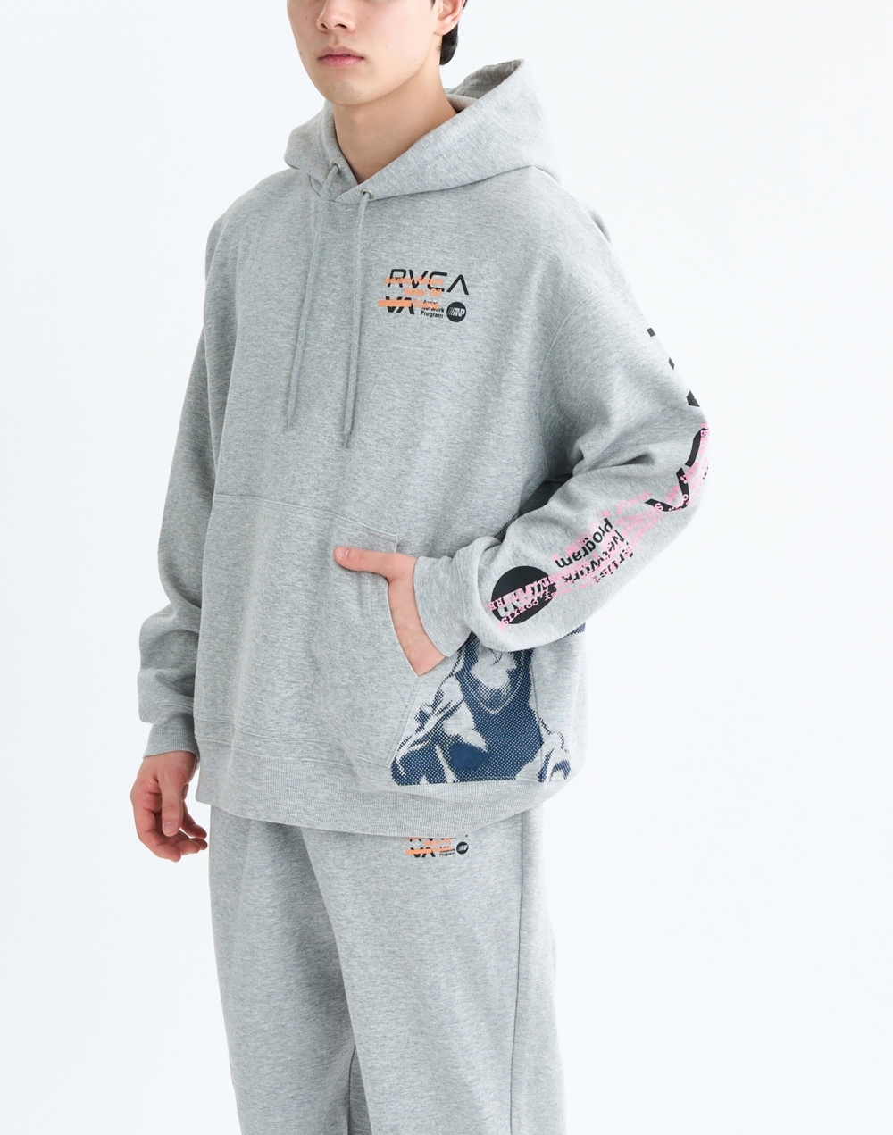 루카 OVER PRINT 후드티 (VF31HD054HGR)