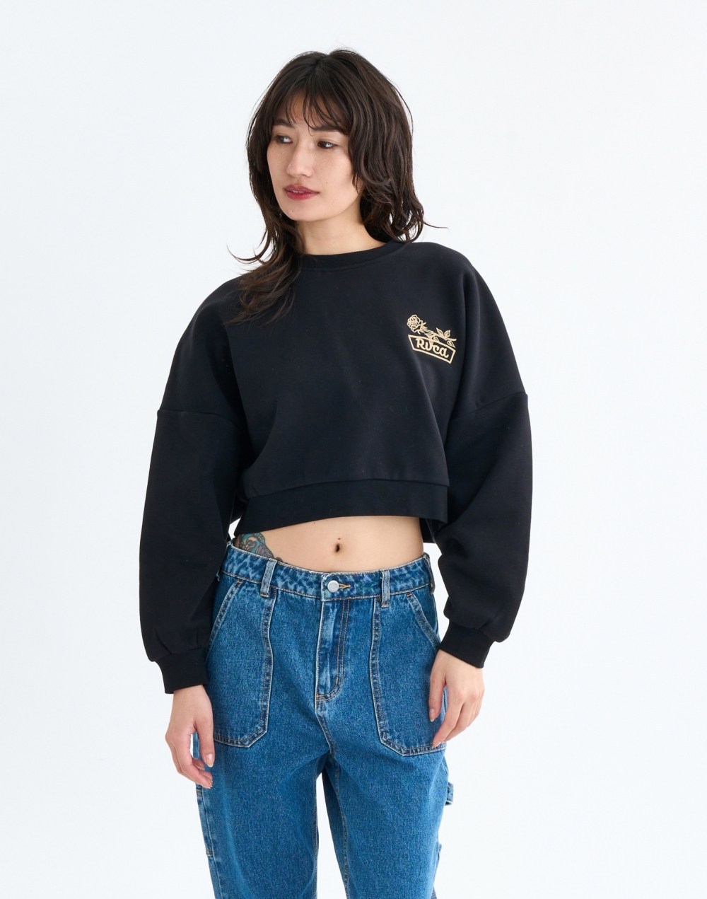 루카 여성 COURT BALLOON FIT 맨투맨 (VF31LT059BLK)