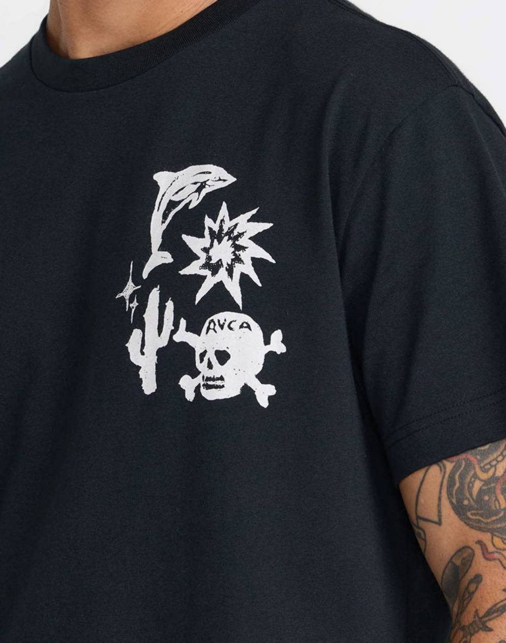 RVCA X DANI MILLER 남성 HIGH ON LIFE 반팔 티셔츠 (VG31ST058BLK)