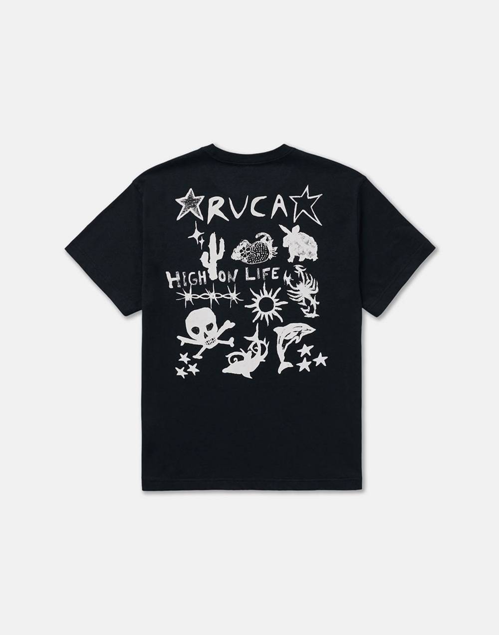 RVCA X DANI MILLER 남성 HIGH ON LIFE 반팔 티셔츠 (VG31ST058BLK)