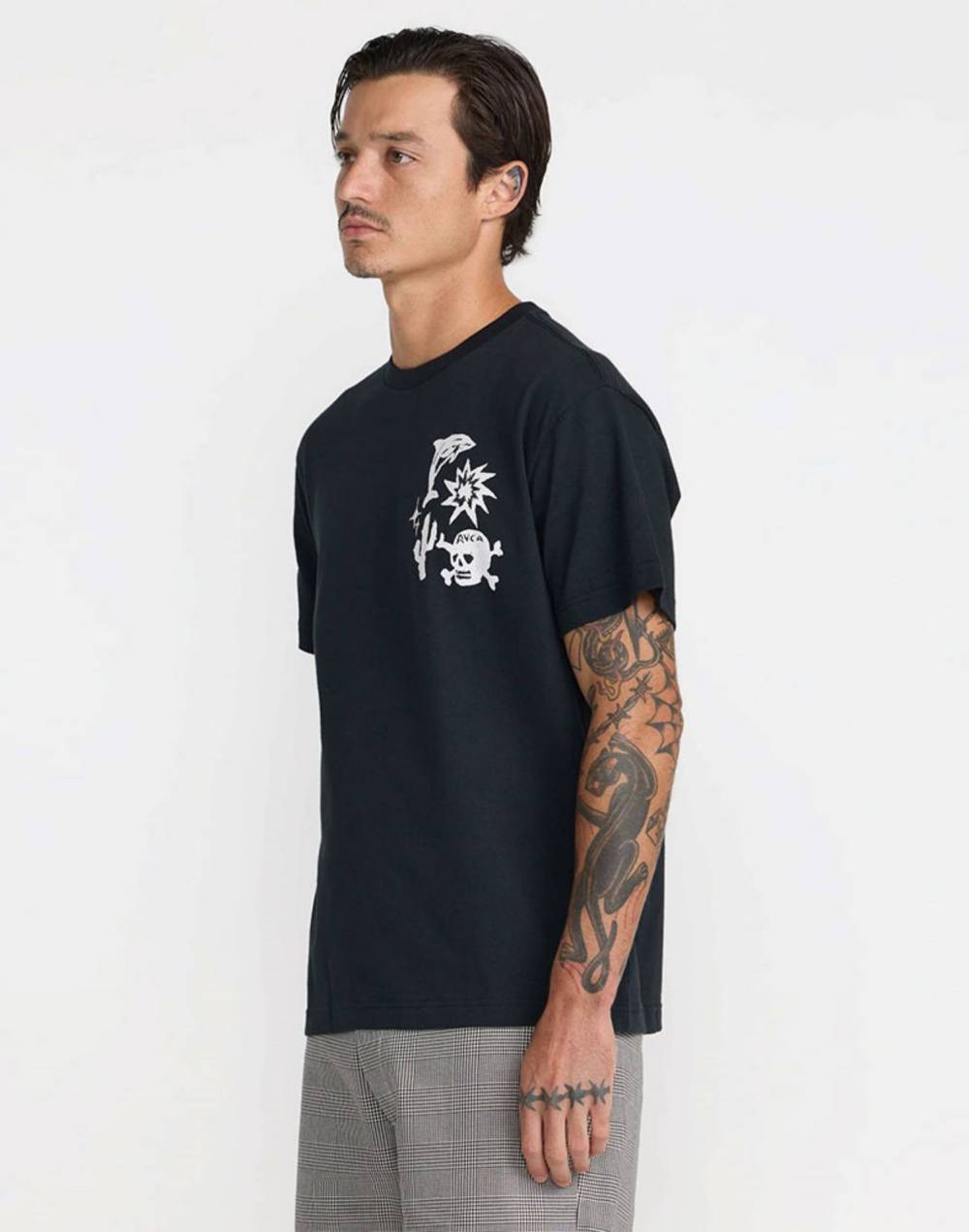 RVCA X DANI MILLER 남성 HIGH ON LIFE 반팔 티셔츠 (VG31ST058BLK)