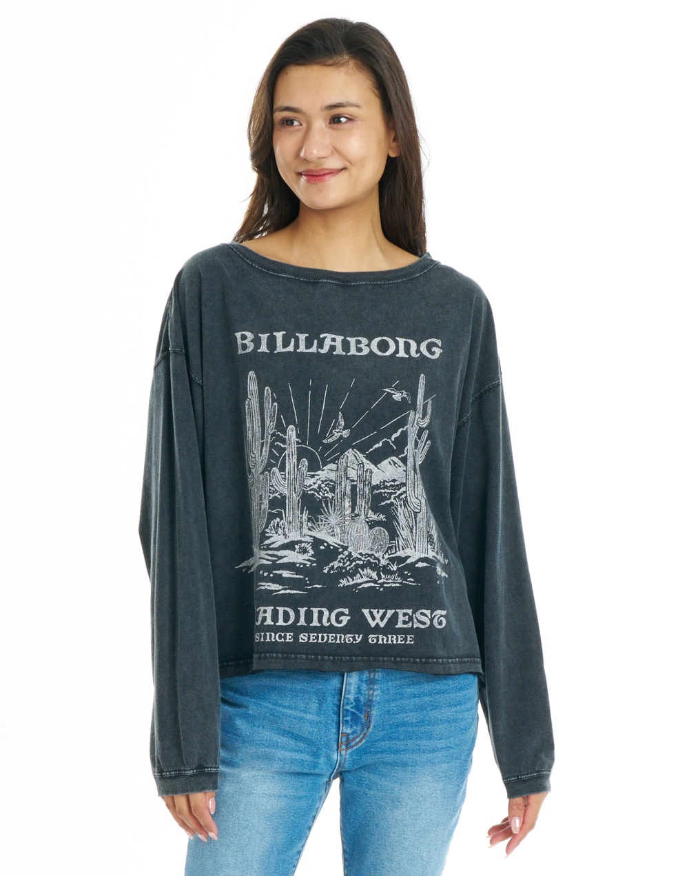 빌라봉 여성 HEADING WEST 와이드 긴팔 티셔츠 (WG31LT116OFB)