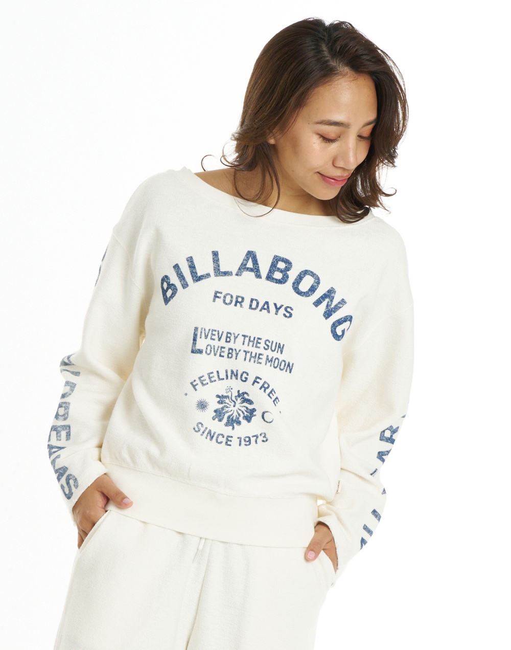 빌라봉 여성 2WAY 보트넥 크롭 긴팔 티셔츠 (WG31LT118SCS)