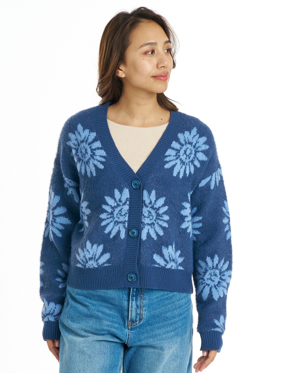 빌라봉 여성 JACQUARD METALLIC 가디건 (WG31SR121TRV)