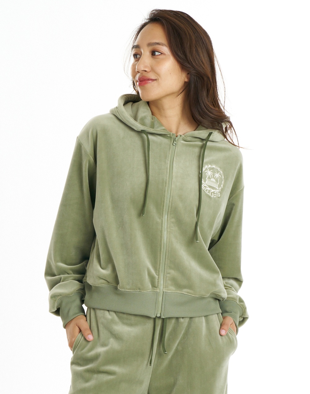 빌라봉 여성 SURF CAMP PALM 73 크롭 후드집업 (WG31ZP110ARG)